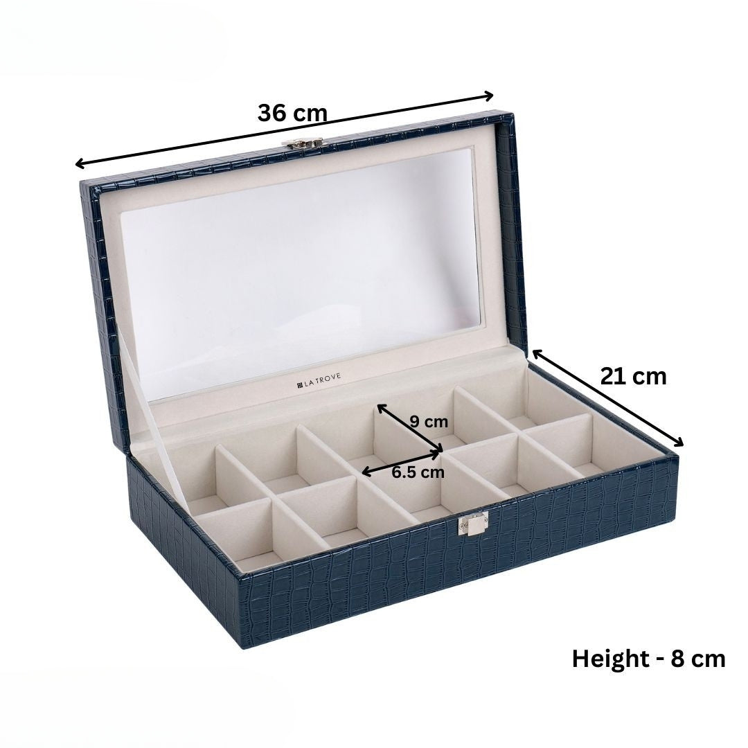 10 Slot Watch Box (With Glass Top)